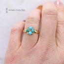 Antique 18ct Turquoise & Diamond Cluster Ring