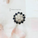 1970's 18ct White Gold Sapphire & Diamond Cluster Ring