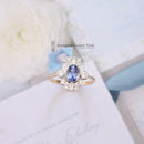 Deco Style 18ct Sapphire & Diamond Cluster Ring