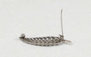 Stylish Sterling Silver & Marcasite Feather Brooch – Art Deco Design