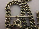 Heavy Antique Solid Silver Double Albert Pocket Watch Chain & Fob Bir 1922