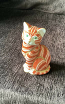 Royal Crown Derby Paperweight Cat Crown Derby ginger cat figurine with gold stopper