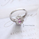 18ct White Gold Pink Sapphire & Diamond Cluster Ring