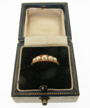 Victorian 15ct Gold 5 Stone Pearl Ring Birmingham 1891 Boxed