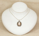 Elegant Art Deco Silver Cameo & Marcasite Pendant with Italian Snake Chain