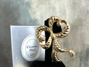 Vintage Christian Dior Large Gold Plated Bow Brooch with CD Box