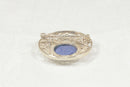 Impressive Sterling Silver & Lapis Lazuli Celtic Style Brooch