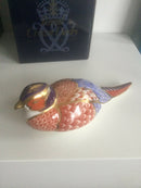 Royal Crown Derby Paperweight- Pheasant figurine with gold stopper Original Box
