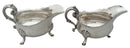 George III Pair of Old Sheffield Plate Crested Sauce Boats, circa 1780 - 1810.