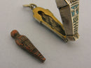 Antique Silver 1920s Egyptian Revival Sarcophagus Charm Opens to Mummy