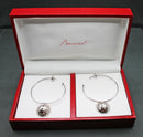 Baccarat acorn silver and clear crystal hoop earrings