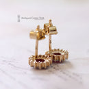 9ct Ruby & Diamond Cluster Earrings