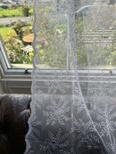 Stunning Laura Ashley period design White cotton Curtain Panelling 60”wide per metre