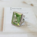 Daniel Swarovski Paris Collection Sterling Silver & Green Synthetic Spinel Statement Ring