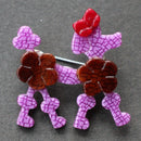Lea Stein purple poodle brooch