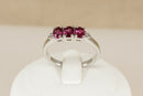 Silver & Pink Tourmaline Trilogy Ring