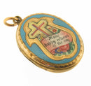 Victorian 9ct Gold and Enamel Back and Front Locket Pendant