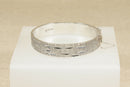 Vintage Solid Silver Bark Effect Hinged Bangle
