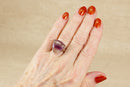 Silver & Fluorite Cabochon Statement Ring