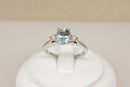 Exceptional 18ct White Gold Aquamarine & Diamond Trilogy Ring – London 2019