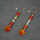 Bridget: Citrine with Austrian fire opal crystal ball earrings