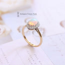 1970's 18ct & Platinum Opal & Diamond Cluster Ring