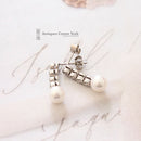 Handmade 18ct White Gold Cultured Pearl & Diamond 0.44ct Earrings