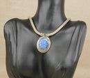 Imposing Sterling Silver & Blue Flash Labradorite Pendant with Rope Chain – Suarti Style