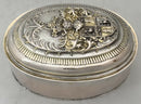 18th Century Continental, Parcel-Gilt, Silver Armorial Toilet Box. 9.8 troy ounces.