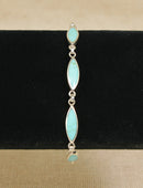 Beautiful Silver & Turquoise Bracelet – 7¼” Stamped 925
