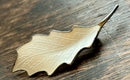 Modern Mid Century Norwegian Aksel Holmsen Sterling Silver Gilt Snowdrop White Enamel Leaf Brooch