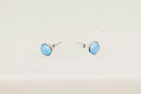 Silver & Blue Opal Ear Studs