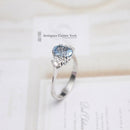 18ct White Gold Aquamarine & Diamond 3 Stone 0.35ct