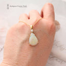 Handmade 18ct Opal & Diamond Pendant