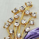 Vintage Enamel & Rhinestone Lily of the Valley Brooch