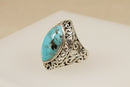 Silver & Large Turquoise Ring