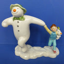 John Beswick Snowman and Snow Dog Taking Off