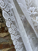 Stunning Laura Ashley - Agatha a period design white cotton Curtain Panelling 58”wide