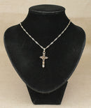 Beautiful Sterling Silver & Multi-Amethyst Cross Pendant with Italian Chain