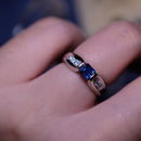 Vintage Platinum Pt900 Sapphire Diamond Tension Set Ring Size K