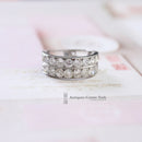 18ct White Gold Diamond 2 Row Ring 2.00cts +