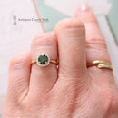 18ct Green Diamond 1.06ct Halo Cluster Ring