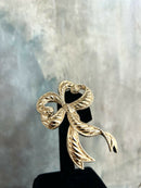 Vintage Christian Dior Large Gold Plated Bow Brooch with CD Box