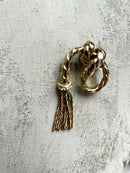 Vintage Christian Dior Gold Plated Rope & Tassel Chain Brooch 1970s