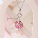 18ct White Gold Pink Tourmaline & Diamond Pendant