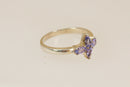 Elegant Sterling Silver & Blue Iolite Flower Ring