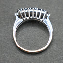 18ct white gold sapphire and diamond three row ring