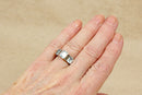 Silver & Topaz Trilogy Ring with Marcasite