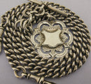 Heavy Antique Solid Silver Double Albert Watch Chain & Fob 16½ inch 1916