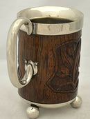 Surma Valley Light Horse, British Indian Army, Wood and Silver Plated Mug, circa 1899.